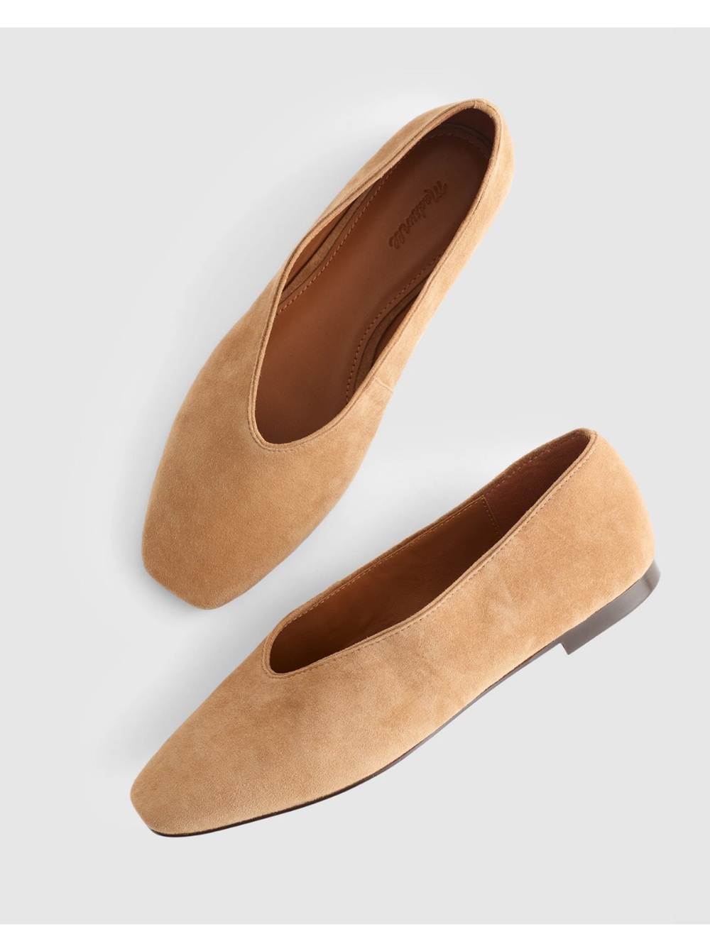 Madewell Mylie Suede Ballet Flats in Tawny Khaki